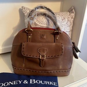Dooney and Bourke brown Florentine leather domed satchel. Fair offers only